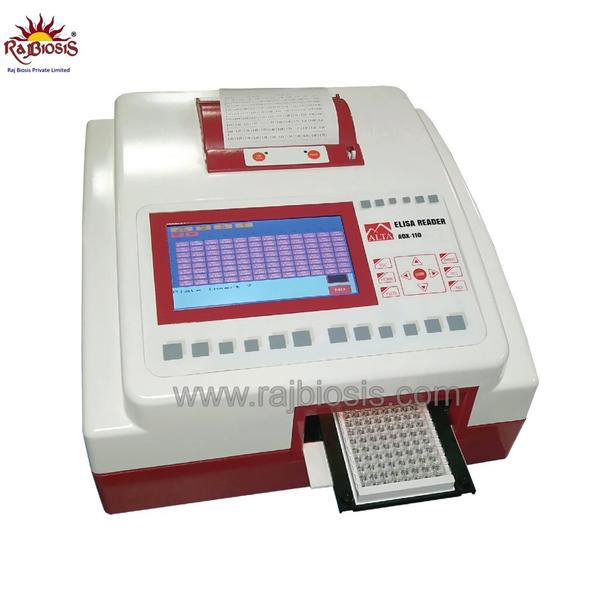 The ALTA ELISA Reader (ADX-110) is a user friendly 96-well micro plate reader. It is intended for in vitro diagnostic use to measure and interpret enzyme immunoassay results, both monochromatically and bichromatically. Product Features:Ability to read plate within 15 secondsDigital light control with unique circuit for long lamp life4 standard wavelengths (405nm, 450nm, 492nm & 630nm) & 2 free positions; Single and dual wavelength readingsStorage of calibration curves and plate resultsMultiple analysis mode (Absorbance, Cut – off, Multi – standard, % Absorbance, Uptake, Kinetic)