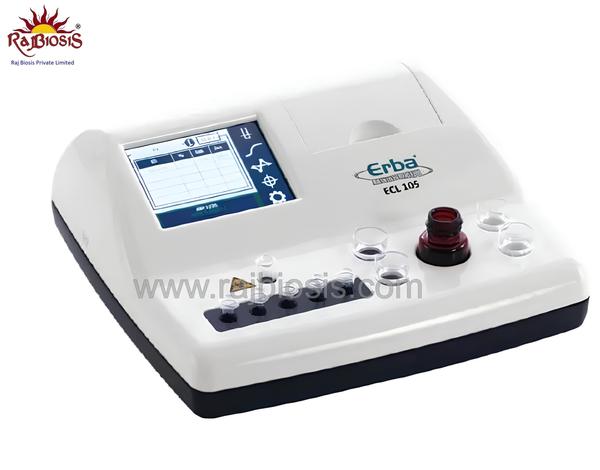 ECL 105 is a modern and advanced analyzer in Hemostasis. This single channel coagulation analyzer redefines the benefits in its class Erba. ECL 105 can perform PT, APTT, Fibrinogen, Thrombin Time, All Factors, Lupus and DDimer.Product Features:Clotting Tests such as PT, aPTT, Fibrinogen, Thrombin time, Factors, Lupus anticoagulant performed using Light scatter principleTests like D Dimer performed using Immuno-turbidimetry principleInteractive touch screen interfaceClotting Graph provides details of the clotting testCuvette and reagent management softwareTwelve levels of QC with Levy-Jennings Plot- Identifies random and systematic errorsTemperature stability at 37 degree C to perform the tests.Low Reagent ConsumptionUSB ConnectivityCE mark