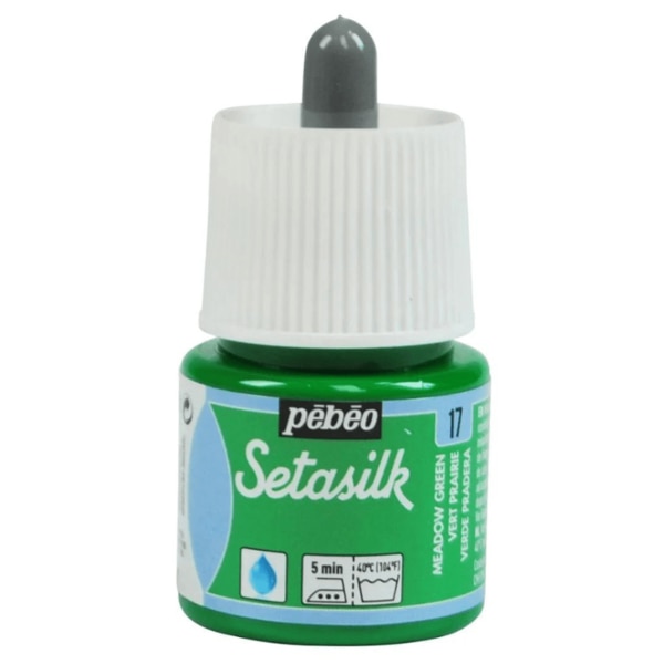 Pebeo Setasilk Silk Paint Colours – 45MLPebeo’s Setasilk are bright and intense heat-fixable, transparent colours ideal for silk painting on all types of silk like twill, pongé, crêpe de Chine, crêpe georgette and damask silk. Setasilk colours suit all silk painting techniques such as tie-dye, outlines, salt sprinkling technique, watercolour, sun technique, wax batik and mahaju technique. They retain the silk’s flexibility and offer a palette of rich, refined tones and great brightness. These colours are fluid and fuse onto silk. These ready to use colours are extremely intermixable. After applying colour, do not hesitate to go (paint) over the wet paint where the colour is non-uniform / lighter.The Setasilk range includes 29 colours in 45 ml bottles with spout & 250 ml bottles and 6 Water based Gutta outliners in 20 ml tubes. All Setasilk colours can be lightened / diluted using the Setasilk lightener. They can also be diluted / thinned using water.Squirrel brushes are ideal for silk painting as they are soft and thin, and have a high retention capacity. Princeton’s Neptune range brushes and Escoda’s Ultimo range brushes, made with synthetic fibres, are soft and resilient and can match the performance of sable brushes at a better price. For backgrounds and solids, foam brushes are the most practical.Clean the brushes with soap and water before and after use. Before being worked, silk must be either stretched on a frame or placed on a fleece and fixed with an adhesive. This solution is more convenient for media such as neckties. Some silks require washing before use to remove the primer. Wait until the colours are dry before fixing them. For fixing the paint onto the silk, set the knob of the iron to the cotton setting without steam and iron the silk on the reverse side for 5 minutes. 48 hours after fixing, the decorated piece can be washed by hand and machine (delicate setting).
