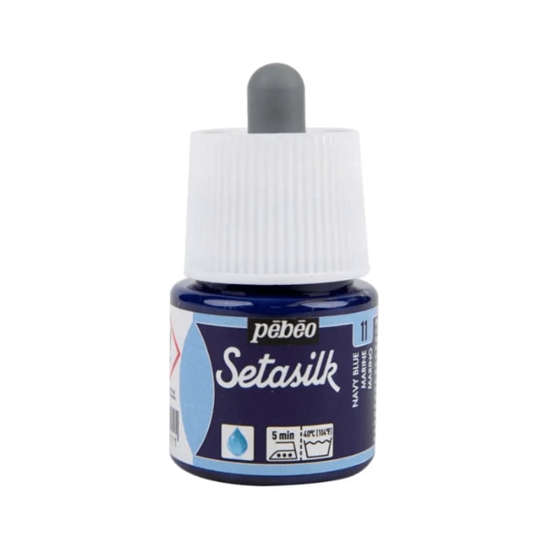 Pebeo Setasilk Silk Paint Colours – 45MLPebeo’s Setasilk are bright and intense heat-fixable, transparent colours ideal for silk painting on all types of silk like twill, pongé, crêpe de Chine, crêpe georgette and damask silk. Setasilk colours suit all silk painting techniques such as tie-dye, outlines, salt sprinkling technique, watercolour, sun technique, wax batik and mahaju technique. They retain the silk’s flexibility and offer a palette of rich, refined tones and great brightness. These colours are fluid and fuse onto silk. These ready to use colours are extremely intermixable. After applying colour, do not hesitate to go (paint) over the wet paint where the colour is non-uniform / lighter.The Setasilk range includes 29 colours in 45 ml bottles with spout & 250 ml bottles and 6 Water based Gutta outliners in 20 ml tubes. All Setasilk colours can be lightened / diluted using the Setasilk lightener. They can also be diluted / thinned using water.Squirrel brushes are ideal for silk painting as they are soft and thin, and have a high retention capacity. Princeton’s Neptune range brushes and Escoda’s Ultimo range brushes, made with synthetic fibres, are soft and resilient and can match the performance of sable brushes at a better price. For backgrounds and solids, foam brushes are the most practical.Clean the brushes with soap and water before and after use. Before being worked, silk must be either stretched on a frame or placed on a fleece and fixed with an adhesive. This solution is more convenient for media such as neckties. Some silks require washing before use to remove the primer. Wait until the colours are dry before fixing them. For fixing the paint onto the silk, set the knob of the iron to the cotton setting without steam and iron the silk on the reverse side for 5 minutes. 48 hours after fixing, the decorated piece can be washed by hand and machine (delicate setting).