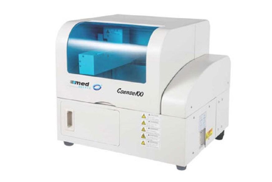 med Source Or ozone:- Fully Automated, Random Access Analyzer for Biochemistry & Immunoturbidimetry• Throughput of 100-120 tests/hour in 1 or 2 reagent assays• Innovative drawer-style reagent & sample unit with on-board cooling and on-line inventory management• 50 reagent positions and 22 sample positions which can be integrated up to 71 positions each• Multi-functional probe for Aspiration, Dispensing, Mixing , Level Sensing and Collision Protection• 48  reusable reaction