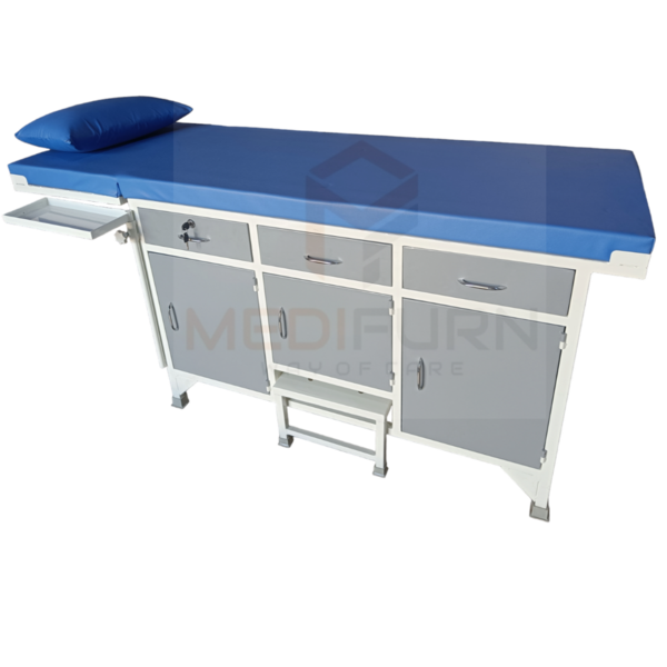 Overall Size :- 1830 mm L X 610 mm W x 810 mm H1. 3 Drawer 3 Cabinet2. Back Rest on Gas Lift3. 4 Cabinet 3 Drawer4. Sturdy Base frame5. One Slider for BP Apparatus 6. Pre treated & Epoxy Powder Coated7. 3” Thick mattress8. Stepping Stool.Medifurn industry in pcmcbest hospital furniture manufacturer in PCMC. best electrical Hospital bed manufacturer in PCMC. surgical equipment manufacturer in PCMC. #besthospitalfurnituremanufacturerinPCMC. #electricalHospitalbedmanufacturerinPCMC. #surgicalequipmentmanufacturerinPCMC.