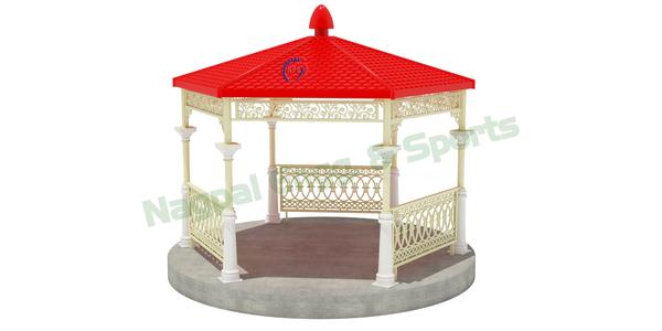 Cast Iron Gazebo For GardenMain Pipe Metal with FRP Fancy CoverRailing : Cast Iron Top Metal Frame and FRP Roof Leading manufacturer of outdoor Gazebo in India We are offering best outdoor gazebo with new design and better quality. We are manufacturing gazebo in FRP & ROTO LLDP Plastic Material from last 32 years