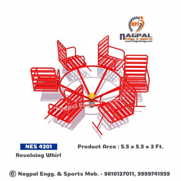 MGR - Six Seat TypeProduct Code: NPS 4201size: 5.5 x 5.5 x 3 FtMain Frame : 90OD, 48OD Metal Pipe Shaft : 56MM OD MS RodSeat Frame : 21MM OD Metal Pipe and MS BoxBearing : Heavy Duty Taper Roller (Total Three Bearing System)Capacity: 06 children