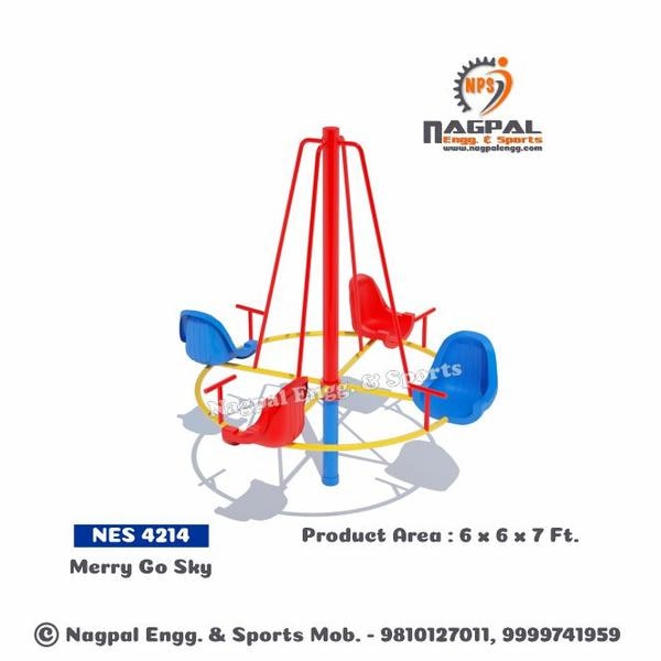 MGR - Seat TypeProduct Code: NPS 4214size: 6 x 6 x 7 FtMain Frame : 90OD, 34OD, 27OD Metal PipeShaft : 56MM OD MS RodSeat : FRP Molded Bearing : Heavy Duty Taper Roller (Total Three Bearing System)Capacity: 04 children