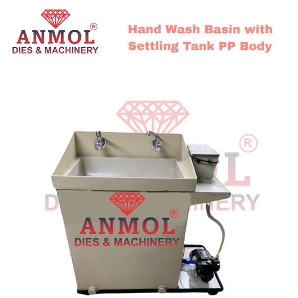 Hand Wash Basin with Settling Tank PP Body Anmol dies and machinery rajkot Fully P.V.C body, Wash basin & water tap, Water level controlling & pumping unit.Model - anmol TAP 1 & 2Power Supply - 1 PH 230V AC, 0.5kwWater Tap - 1 & 2 TapFiltration - 5 Micron & 10 Micron#Anmol Hand Wash Basin With Settling Tank PP Body