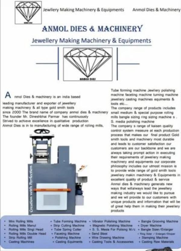 GOLDSMITH ROLLING MACHINE.SINGAL HEAD, DOUBLE HEAD, HAND OPERATE, MINI MACHINE AVAILABLE WITH DIFFERENT SIZEProduct DescriptionMaterialMild SteelMill TypeHot Rolling MillAutomation GradeSemi-AutomaticProduction Capacity1-3 ton/dayPhase3 PhaseVoltage440 - 380 VoltsFrequency50 to 60 HzPower2 HPBeing one of the renowned firms in the industry, we are involved in providing a high-quality array of Mild Steel Gear Rolling Mills (tar patra machine)