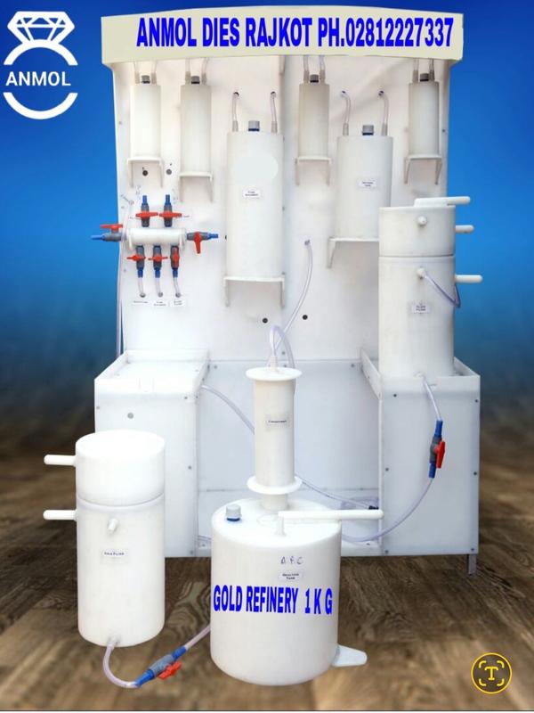 Product DescriptionCapacity1 to 50 kgAutomation GradeAutomaticMotor Power2HPVoltage230 VoltHeating Range80cBrandJeweltech IndustriesMaterialPoly propylene (PP) & TitaniumPhaseSingleFeaturesNo foul smell. No fumes. 100% pollution free.No bibration, No sound.Complete Fume control pollution free.Purity of 99.99carat ,100% Recovery, No Loss of metal in process.Compatible to use in jewellery shopLow maintenance cost.Use friendly easy to operate.One time 100% Dissolution.Single person opreting syatem.All motor and pumps imported quality.Auto Acid filling features.Scrubber unit ph-7 Approved.Triple cycling condenser.Best use for marketing exchange.#manufacturingjewelleryembossandcuttingdies#manufacturingalltypegoldsmithsmachineryandtools#anmoldiesandmachineryrajkot