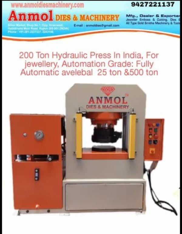We have gained expertise in offering genuine quality Hydraulic Press to the esteemed customers. These products are manufactured with the aid of latest technology and advanced machinery. Moreover, the Jewellery Hydraulic Press offered by us are widely appreciated for their durable standards and low power consumption.Some of the highlights are as follows:Better thermally stabilityHigh impact resistanceWear resistance #manufacturingjewelleryembossandcuttingdies#manufacturingalltypegoldsmithsmachineryandtools#anmoldiesandmachineryrajkot