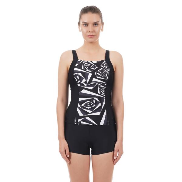 Penny TankiniFeaturing removable cups to enhance your shape and adjustable shoulder straps for the perfect fit. Stylish and flattering, this two-piece Tankini is made from Endurance®10 fabric, which fits like new for longer.Features• Removable bra pads provide added support and shaping.• U back design-helps make it easy when putting on or taking o your swimsuit• Higher chlorine resistance than standard swimwear fabrics - fits like new for longer with CREORA® HighClo™• Sun protection - UPF 40+• Button-hook attachment between top and boyleg for secure fit• Low leg - provides extra coverageFabric Description: Endurance®10Fabric Composition: 80% Nylon, 20% Elastane,(Creora® HighClo™)