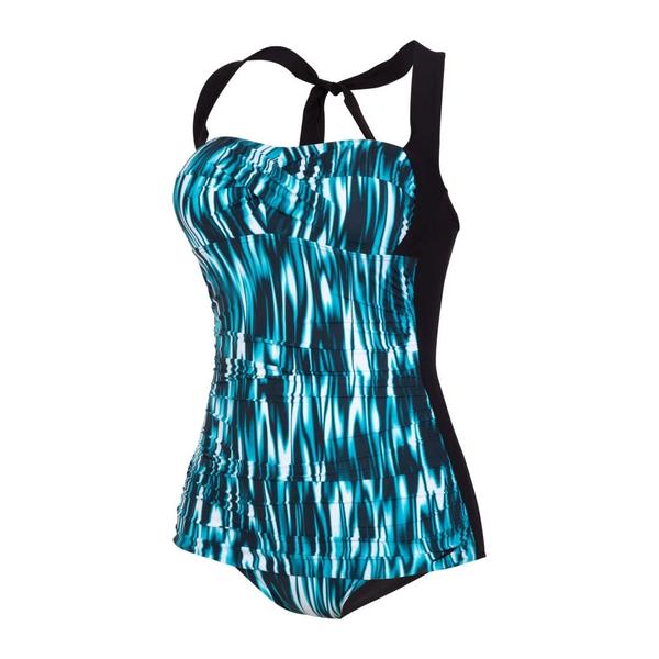 Printed CrystalsunThe 1950’s inspired Crystalsun features gentle gathering to smoothen any lumps and bumps. The lower-cut leg elongates the body while the bandeau neckline enhances the bust. All Speedo Scuplture suits have hidden bust support, tummy control and all over body shaping fabric for a comfortable, flattering fit. And it still delivers maximum performance.Features• All over body-shaping - exclusive lightweight, shaping fabric smooths and flatters in all the right places• Medium bust support - shaping fabric and hidden bust shelf liner to ensure a great fit• Tummy control - provides support where you need it without compromising on comfort• Control fabric - combines shapewear innovation with swimwear technology• Shaping – Controls the body and gives a smooth silhouette• Ultra chlorine resistant - LYCRA®XTRA LIFE™ lasts twice as long as standard swimwear fabrics• Sun Protection - UPF 40+Fabric Description: ShapeComprex UltraFabric Composition: 80% Nylon, 20% Elastine