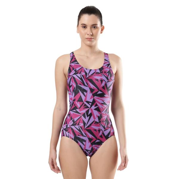 Hyperboom Allover RacerbackMake a statement in Boom logo prints. Celebrating the Speedo brand, our sporty Hyperboom Allover swimsuit showcases our iconic Boom logo in a ‘shattered’ print design with striking shades of different colours. Ideal for regular training, the racerback design aids shoulder movement and flexibility so you can cruise through your workout without feeling held back. Designed to be durable and better for the environment, the suit features our Endurance®10 fabric which is Higher chlorine resistance - fits like new for longer with CREORA® HighClo™, made from 80% Nylon 20% Elastane.Features• Racerback design aids shoulder movement & oers enhanced back coverage• Removable Bra Pads - for enhanced comfort and confidence• Higher chlorine resistance - fits like new for longer with CREORA® HighClo™• Shape retention fabric• Sun protection - UPF 40+Fabric Description: Endurance®10Fabric Composition: 80% Nylon 20% Elastane (CREORA® HighClo™)
