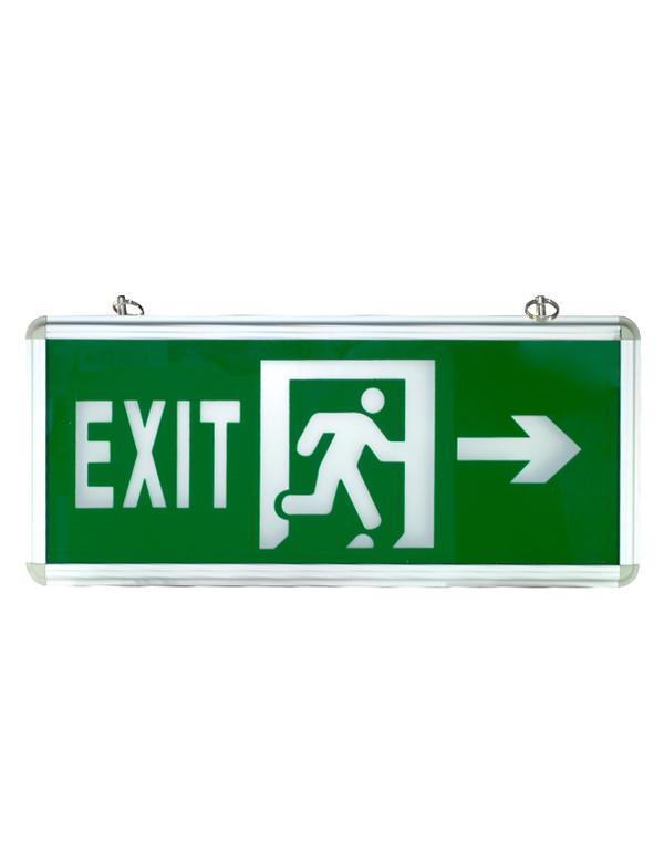 LED Exit Sign Glass Single Face Right Arrow