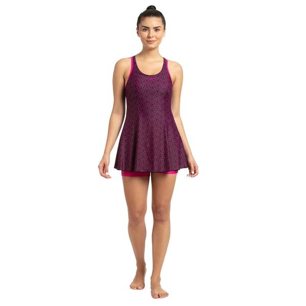 Allover Printed Swimdress with BoylegComfortable and supportive, our swimdress is ideal if you prefer more coverage than a standard suit. This silhouette is a perfect blend of comfort, modesty and style. It comes with removable bra pads for enhanced comfort and offers a confident fit. Featuring Endurance®10 which is chlorine resistant and designed to last longer.Features• Enhanced leg coverage• Racerback design aids shoulder movement & oers enhanced back coverage• Removable Bra Pads - for enhanced comfort and confidence• Higher chlorine resistance than standard swimwear fabrics - fits like new for longer with CREORA® HighClo™• Shape retention - fabric stretches so you can enjoy your swim without feeling restricted• Sun protection - UPF 40+Fabric Description: Endurance®10Fabric Composition: 80% Nylon 20% Elastane (CREORA® HighClo™)
