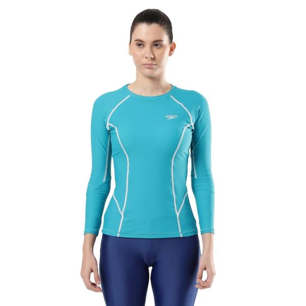 Long Sleeve SuntopOur pull-on style top features a crew neck and long sleeves, giving sun protection for the chest, back and arms. With UPF 40+, our Endurance®10 fabric is perfect for outdoor swimming and the beach. Containing Creora® HighClo™, it is more chlorine resistant than standard swimwear fabrics.Features• Slim fit• Pull-on Suntop - perfect for sun protection both in and out of the water• Removable Bra Pads - for enhanced comfort and confidence• Higher chlorine resistance - fits like new for longer with CREORA® HighClo™• Shape retention - fabric stretches so you can enjoy your swim without feeling restricted• Sun Protection Top - UPF 40+Fabric Description: Endurance®10Fabric Composition: 80% Nylon, 20% Elastane(Creora® HighClo™)