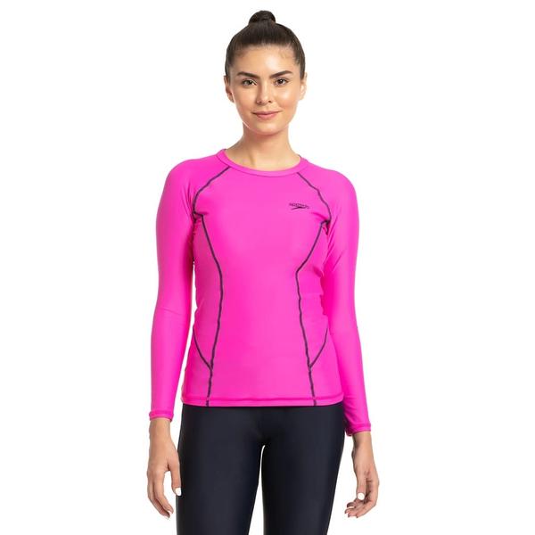 Long Sleeve SuntopOur pull-on style top features a crew neck and long sleeves, giving sun protection for the chest, back and arms. With UPF 40+, our Endurance®10 fabric is perfect for outdoor swimming and the beach. Containing Creora® HighClo™, it is more chlorine resistant than standard swimwear fabrics.Features• Slim fit• Pull-on Suntop - perfect for sun protection both in and out of the water• Removable Bra Pads - for enhanced comfort and confidence• Higher chlorine resistance - fits like new for longer with CREORA® HighClo™• Shape retention - fabric stretches so you can enjoy your swim without feeling restricted• Sun Protection Top - UPF 40+Fabric Description: Endurance®10Fabric Composition: 80% Nylon, 20% Elastane(Creora® HighClo™)