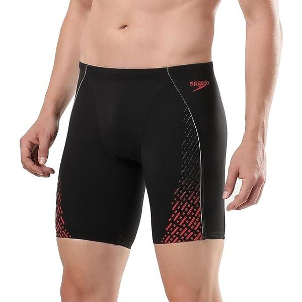 Eco Endurance+ Mid JammerPerformance swimwear. This sleek, tech-inspired ECO Endurance+ Mid Jammer is packed with technical innovations that help take your training to the next level. Striking in black with a graduated red plastisol print design, the mid-length jammer includes a silicone gripper waistband and a flat drawstring that sits within a dedicated waistband channel for a customised fit. The V-cut design with rubberised liner ensures you feel supported and comfortable, while anti-microbial technology keeps the jammer fresh swim after swim. Designed to be durable and better for the environment, it’s made from our new ECO Endurance+ Pro fabric, which is 100% chlorine resistant, quick-drying, made from 50% recycled materials and has the added benefit of being finished with a water repellent and anti-microbial treatment.Features• Performance Waistband - silicone gripper elasticated waistband, designed for a comfortable, secure fit• Flat Drawstring - sits within dedicated waistband channel for additional security and customized fit• V-Cut Design - supportive cut with Integral V-Cut Power Mesh Liner - for enhanced comfort & support• 100% chlorine resistance - For long lasting performance• Quick dry - dries faster after your swim workout• 100% Chlorine resistance - for long lasting performance• 50% Recycled Content – one of the yarns is made from 100% post-consumer waste, such as recycled plastic bottlesFabric Description: ECO Endurance+Fabric Composition: 53% Recycle Polyester, 47% Pbt Polyseter