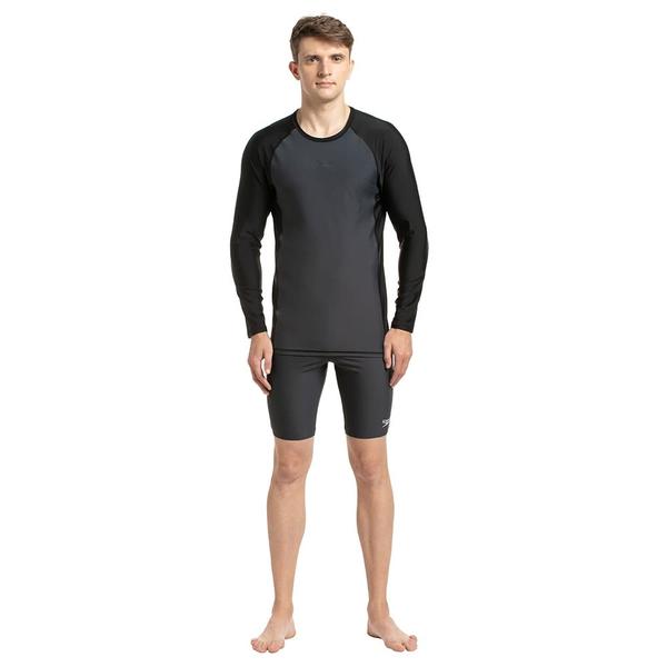 Long Sleeve SuntopSleek and stylish long sleeve suntop in classic colours. The slim fit and long sleeve provides great coverage for any weather which makes it perfect for outdoor training. This sun top features a contrast coloured Speedo Boom logo in the centre giving a premium finish.Features• Slim fit• Multi-use, mix-and-match products that provide you the ultimate flexibility to create your look,and achieve your fitness goals• Higher chlorine resistance - fits like new for longer with CREORA® HighClo™• Shape retention fabric• Sun protection - UPF 40+Fabric Description: Endurance®10Fabric Composition: 80% Nylon 20% Elastane (CREORA® HighClo™)