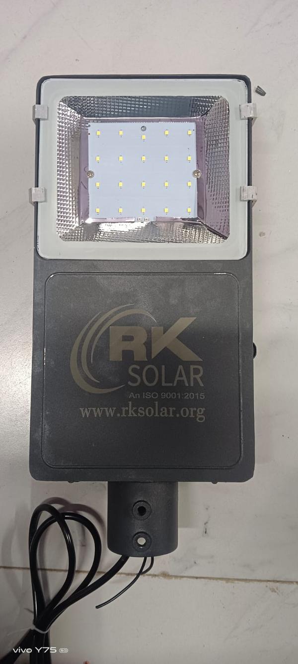 Integrated Solar Street Light 18 watt  Light consist of a solar pannel LED Luminary with built in Life PO4 Battery and Solar Charge Controller/Solar Driver With Full Accessories.As we can mount the pannel in 5 to 6 metre Pole in North to South Facing direction Integrated Solar Street Lights Provides bettter value to Customers in terms of cost as compared to traditional solar street lights. Since the battery is inside the LED light housing is integrated This eliminate the need for external battery box which is part of traditional solar street light. Moreover, eliminating the external battery box reduces chances of battery theft / vandalism. Hence, integrated solar street lights provide better value to customers without compromising on performance.The solar light with battery can also be used to retrofit exiting solar lights where either the solar luminary is not working or the battery has been stolen / exhausted. The customer can still utilize the solar panel from earlier setup. The solar light with battery can be installed on exiting light shoulder on the pole and simply connected to the solar panel to resume operation. This retrofit solution helps utilize the remaining value from earlier installation (thereby enhancing the environmental benefits) and also helps in reducing costs.On receiving sunlight, the solar panel in solar street light produces electric power (blinking green color LED indicates the battery charging process during daytime).This power charges the battery during daytime. After sunset, the solar street light starts glowing automatically. The LED light consumes power stored inside the battery during daytime.LED Light	7W, 12W, 15W, 18W, 20W, 25W, 30W, 40WSolar panel	30W, 40W, 60W, 75W, 100W Poly / MonoBattery capacity	12Ah, 15Ah, 18Ah, 24Ah, 30Ah LiFePO4LUMEN Output	More than 110 Lumen / WattLED Dispersion angle	120°LED Driver efficiency	>90% (Battery to Load)LED light operating Voltage Range	11V -14.6 V DCLight mounting height	4m to 8m above ground depending in LED WattageHumidity Range	0 to 95% (non-condensing)Temperature range	0 to 60 °CProduct Warranty	2 year for electronics, Battery, 5 year for LiFePO4Net Weight	15 kg