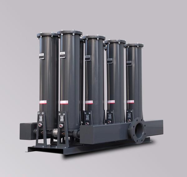 Customer's request:Kit for supplying petrol with filtration grade ISO 11 or higherProvided solution:Three FG-300 filter models are mounted in series, with the 15 µm + 5 µm + 3 µm water absorbent cartridges.It is suitable for particle microfiltration from 3 to 15 µm (micron) (the filtering paper is water absorbent) or 50 µm (micron). It is possible to drain through the manual drain valve placed in the microfilter bottom.This microfilter has been made for the diesel, petrol, kerosene, AVGAS, JET A-1, and, in general, hydrocarbon liquid microfiltration.Differential manometer where you can see when the filter level is exceed.The microfilter is supplied with the filtering element installed.Technical features:Filtration:3 µm (micron) · water absorbent (mod. FG-300/3)5 µm (micron) · water absorbent (mod. FG-300/5)15 µm (micron) · water absorbent (mod. FG-300/15)50 µm (micron) (mod. FG-300/50)Capacity: 15 litres in the housing interiorFlow: 300 l/minMicrofilter cover and body: AluminiumDifferential manometerInlet / Outlet Connections: F2