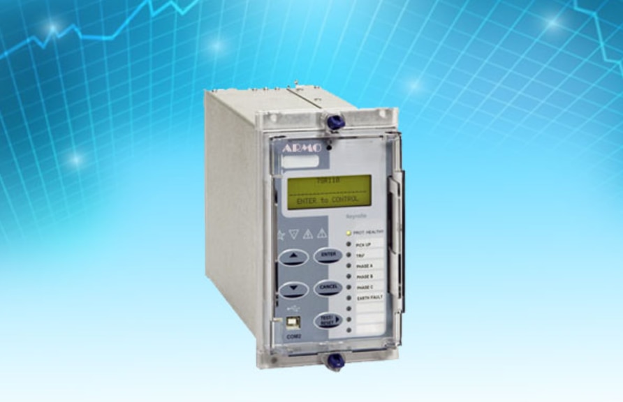 Low BurdenWide operating voltage rangeWide frequency setting range 39. 00 to 70. 00 HzIndependently adjustable tripping stages.Consistent accuracy (± .03 Hz)Unaffected by voltage fluctuationsInsensitive to harmonics & transientBuilt in timer(.1 to 99.9 Sec.)Built in event recorder for last three events.Under frequency & over frequency relay with 2 to 4 frequency stages.Adjustable under voltage blocking level.Field Adjustable relay rated frequencyOne operate time can give to each frequency stage.Protection stages can be separately blocked via internal blocking inputs.ApplicationARMO UFT frequency relays are used to monitor the frequency of an electrical system. Due to inadvertent splitting of inner connection in power system, isolated areas of the system may become deficient in the generation & frequency of the same may drop considerably giving rise to emergency conditions. In order to maintain control of system tinder this low frequency emergency some form of grated load shedding in needed.ARMO UFT relay is used to detect such condition & initiate load shedding to prevent complete system collapse.