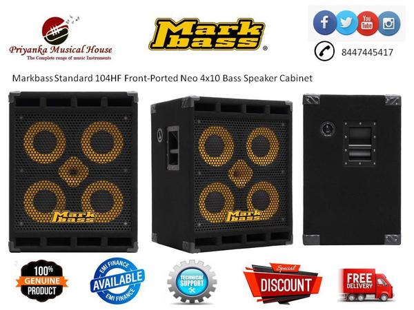 Markbass Standard 104HF Bass CabinetThe Standard 104HF is one of our most popular cabinets and, for many players, it sets a new standard for 4x10s. Hear the miracle of neodymium speakers by playing through this cabinet... then FEEL the miracle when you pick it up! The Standard 104HF is a leader in its field due to its sound, power and portability. But you don't have to trust us; let your ears and your lower back be the judge! This cabinet is available in both 8 ohm (STD104HF-8) and 4 ohm (STD104HF-4) versions.