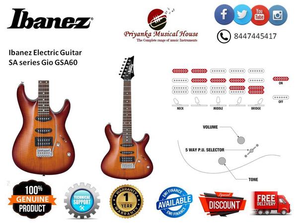 the SA is musical chameleon. From clean rhythm to crunchy blues, all the way out to the most molten of metal, the SA shines in every genre. Its arched top emphasizes the beauty of the SA's many visual treatments, from straight-ahead solid colors to a stunning quilted grained maple with transparent finishes. Combined with its SSH pickup configuration and simple synchronized tremolo, the SA can traverse any musical territory.SPECSNeck type GSA Maple neckTop/back/body Okoume bodyFretboard Bound Purpleheart fretboard/White dot inlayFret Medium fretsNumber of frets 22Bridge T102 bridgeString space 10.5mmNeck pickup Infinity RS (S) neck pickup (Passive/Ceramic)Middle pickup Infinity RS (S) middle pickup (Passive/Ceramic)Bridge pickup Infinity R (H) bridge pickup (Passive/Ceramic)Factory tuning 1E,2B,3G,4D,5A,6EString gauge .009/.011/.016/.024/.032/.042Hardware color ChromeNECK DIMENSIONSScale : 648mm/25.5