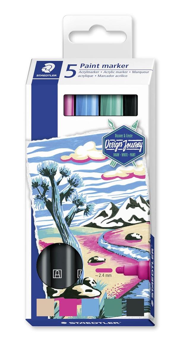 For opaque writing, decorating and designing on almost all light and dark surfaces such as paper, cardboard, plastic, metal, glass, ceramic, wood, stone etc.Permanent, low-odour water-based acrylic inkExcellent smudge-proof and waterproof qualities on almost all surfacesFast-dryingLightfastWeatherproofHigh colour brilliancyThe valve system enables an even flow of ink and a clean, precise application* (*Compared to conventional acrylic paints out of the tube)The colours can be mixed and watercoloured before dryingAfter drying the colours can be applied on top of each otherLine width approx. 2.4 mm
