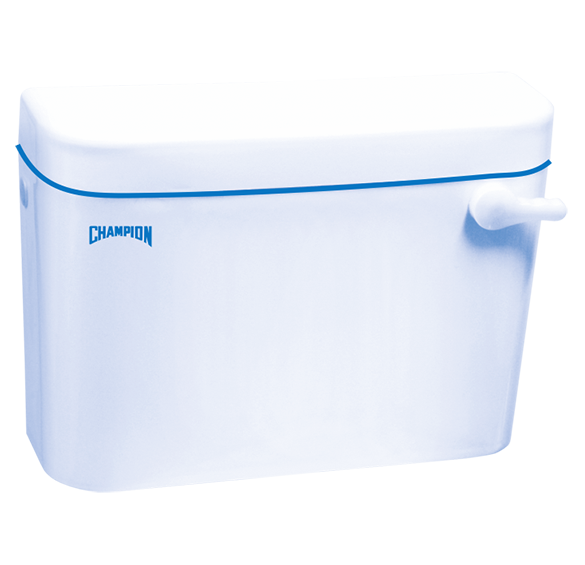 Smart, Classical and Slim Flush TankFeatures:Quick and quiet filling9 litres water capacityChampion is a highly efficient & compact productSlim body designRigorously tested Inlet Valve 100,000 cycles for beta valve for 50,000 cyclesCritical and functional parts moulded from engineering grade ABS, Acetal etc.Available in white and pastel coloursMosquito proof cistern has a lip and an integral lock to ensure no mosquito enters the cisternFeather touch flushingInlet valve manufactured to sustain pressure of 15kg/cm2