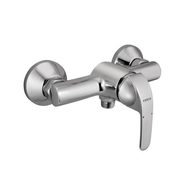 Single Lever Exposed Shower Mixer for Connection to Hand Shower with Connecting Legs & Wall Flanges