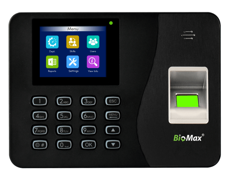 Specifications-	        Finger Attendance system	Model Name Biomax WL20	Make Biomax	Finger 1000	Users 1000	32 Bit high embeded processor	500 DPI Optical finger sensor	Transaction Capacity 150000	Auto Push Technology for Centralised	Data processing	Communication WI-Fi,USB