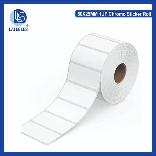 Plain Stiker Roll 2inch x 1inch Across: 1Paper : Cromo Semi CoatedCore ID : 1Inch
