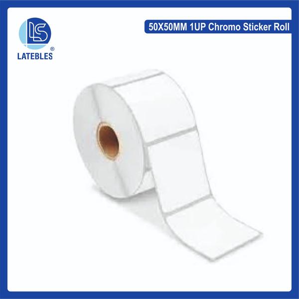 Plain Sticker Roll for Label PrinterSize: 50mm x 50mmCore Id : 1 inchQuanity : 1000 pcs / roll