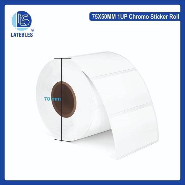 Plain sticker roll, Cromo PaperSemi CoatedCore Id: 1 inchQuantity: 1000 pcs / Roll