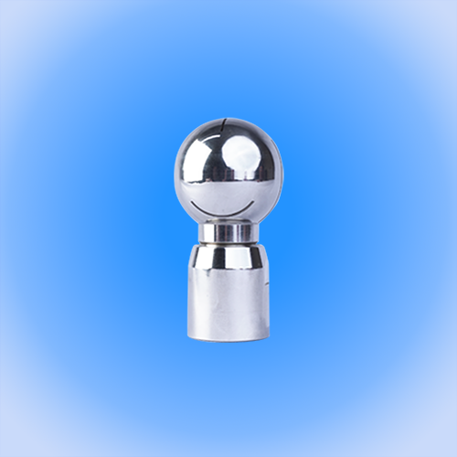 Self Rotating slotted spray balls are available with different connections. BSPP female threads as standard and clip-on, Weldon, Tri-clamp connection on request. Cleaning Fluid  Drives the Spray head. 