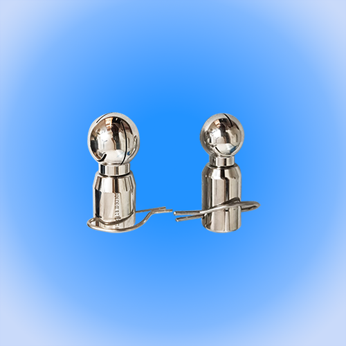 Pin type Self Rotating slotted spray balls, designed for equipment's with high vibration. Cleaning Fluid Drives the spray head. Available in coverage of 270, 360. 