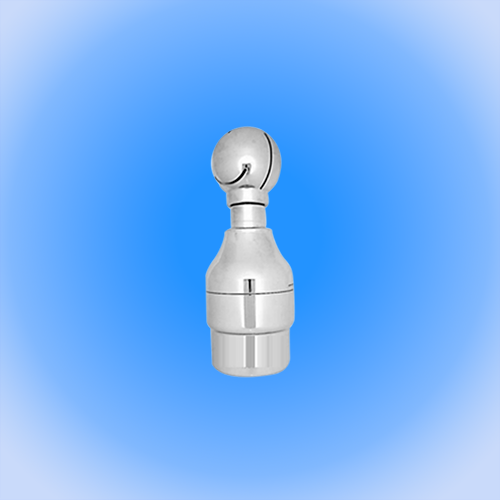 Pin type self Rotating slotted spray balls, designed for equipment's with high vibration. Cleaning Fluid  Drives the spray head. Available in coverage of 270,360.