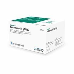 STANDARD Q TSUTSUGAMUSHI IgM/IgGSTANDARD Q TSUTSUGAMUSHI IgM/IgG is a rapid,sensitive,qualitative Immunochromatographic assay for the detection of IgM/IgG antibodies against Orientia Tsutsugamushi in human serum,Plasma or whole blood specimen.it is an initial screening test and this test kit is for in vitro use only by professionals.Differential detection of IgM & IgG AntibodiesEasy to use,Easy to interpretLong term storageFaster results with lesser specimen volume (10µl)