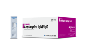 STANDARD QLeptospira IgM/IgGSTANDARD Q Leptospira IgM/IgG qualitatively analyzes IgM and IgG antibodies specific to Leptospira interrogans in serum, plasma and whole blood using immunochromatography. Screening test results can be obtained within 15 minutes with high sensitivity and specificity.