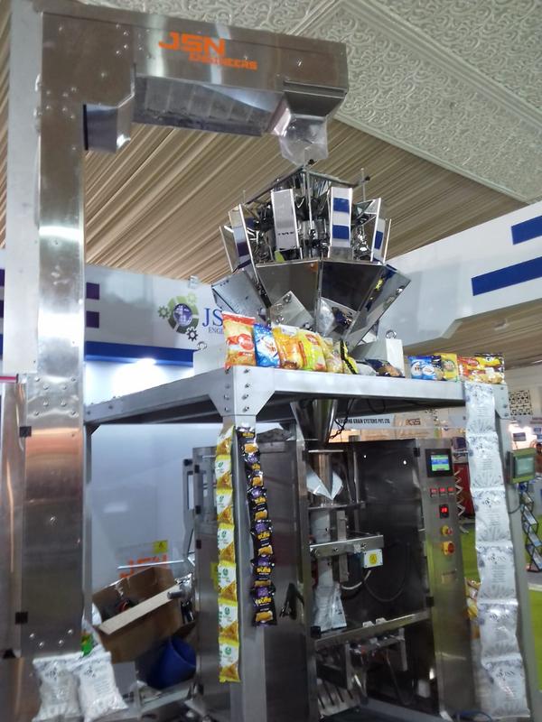 Load-Cell based 10-Head Weigher Machine for Namkeen & Wafers Pouch Packaging [10gm - 1 Kg]. 