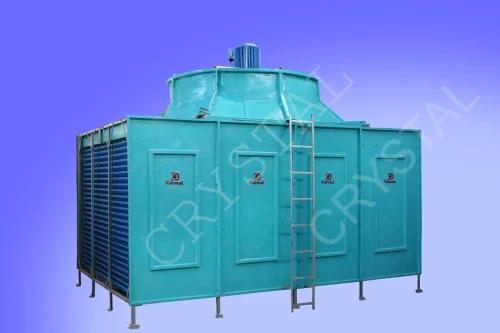 FRP Cross-Flow Cooling Tower Maintenance Free (FX-Series) in India.Casing And Basin:The Gelcoated Shell  And Basin Of Cooling Tower  Is Robust But It Is Light Weight Made By Engineering Polymer  Grp  [Glass Fibre Reinforced Polymer].We Are Using Premium Raw Goods To Makes Structural Strength And Withstand Capacity.It Is Repairable  By Skilled PersonSupporting Structures:All Supporting Structures Made By Mild Steel Angles ,Flats And Round  Best Available In Market .It Is Treated With Hot Dip Galvanizing /Epoxy Coated After Fabrication Work Done. Treatment Gives Long Life And Protection From Rust And Scale Formation.Electrical Fan Motor:Elctrical Fan  Motor Is Specially Designed For Cooling Tower Application .It Has Low Rpm ,Long Shaft Fitment  And Vertical Mounted For Better Airlow ,Reducing Vibration And Low Noise Polution.Tesc [Total Enclosed Surface Cooled]Insulated Ip-55 Grade With Weather Proof Design Sustain In Bad Weather.Adjustable Pitched Axial Flow Fan:Axial Flow Fan Throw Maximum Air At Low Rpm Motor To Give Better Cooling Performance .Direct Driven Fan Eliminates Gear Reducer Drives Or ‘V’belt Arrangement  For Regular Maintenance And Sudden Breakdown .It Is Also Less Vibration And Noise Pollution.Fan Available In Aluminum,Frp,And Engineering PolymerWater Distribution Systems:There Is No Requirement For Water Pressure Just  Simply Pour Water On Upper Side Mounted Water Trough And Flower Type Nozzles Splash Water Each Space Of Fills Packing .‘V’ Bar Type Fills Packings:‘V’bar Diamond Punch Type Fills Resist In Scale And  Atmsospheric Polution Formation And Constantly Performed Cooling Efficiency .’V’ Bar Mounted With Stainless Steel/Hotdipped Galvanised M.S.Steel/Frp GriddCanopy:Specially Designed Canopy Protect Electrical Motor From Rain And Sunrays And Give More Life .Z’ Type Eleminator:Z’ Type Pvc Eleminator Reduce Water Droplet From Air And Saves Water As Precious Need For Life. Out Side Z’ Type LouverArrangement:Louvers Arrangement Reducing Water Spill Out From Cooling Tower  Saves Water And Cleanness Near Cooling Tower