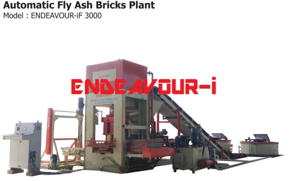 Automatic Fly Ash Bricks PlantModel: ENDEAVOUR-iF3000Production Capacity: 15 Bricks per Stroke / 2700-3000 Bricks per HourStandard Bricks Size: 230 X 110 X 75 mm (Size Options Available)Pressing Capacity: 150 Tons Max.Pan Mixer Capacity: 750 Kgs per Batch – 2 MixersHydraulic Tank Capacity: 250 LtrsControl Panel: User Friendly PLC Based Control Panel with Touch Screen DisplayPallet Size: 825 X 700 X 25 mmConnected Power: 55 HP / 41.25 KW / 3 Phase / 440 Volts / 50 HtzDetails & Specifications are subjected to change without Prior Notice.Endeavour Intelligent Equipments Private Limited is Mehsana - Gujarat - INDIA Based Leading Engineering Company Offering Plant & Machinery Like Fly Ash Brick Plant, Fly Ash Brick Machine, Fly Ash Brick Making Machine, Fly Ash Brick Making Plant, Fly Ash Bricks Plant, Fly Ash Bricks, Machine, Fly Ash Bricks Making Machine, Fly Ash Bricks Making Plant, Automatic Fly Ash Brick Plant, Automatic Fly Ash Brick Machine, Automatic Fly Ash Brick Making Machine, Automatic Fly Ash Brick Making Plant, Automatic Fly Ash Bricks Plant, Automatic Fly Ash Bricks Machine, Automatic Fly Ash Bricks Making Machine, Automatic Fly Ash Bricks Making Plant, Fully Automatic Fly Ash Brick Plant, Fully Automatic Fly Ash Brick Machine, Fully Automatic Fly Ash Brick Making Plant, Fully Automatic Fly Ash Bricks Plant, Fully Automatic Fly Ash Bricks Machine, Fully Automatic Fly Ash Bricks Making Machine, Fully Automatic Fly Ash Bricks Making Plant, Concrete Block Plant, Concrete Block Machine, Concrete Blocks Plant, Concrete Blocks Machine, Automatic Concrete Block Plant, Automatic Concrete Block Machine, Automatic Concrete Blocks Plant, Automatic Concrete Blocks Machine, Automatic Concrete Block Making Plant, Automatic Concrete Block Making Machine, Automatic Concrete Blocks Making Plant, Automatic Concrete Blocks Making Machine, Fully Automatic Concrete Block Plant, Fully Automatic Concrete Block Machine, Fully Automatic Concrete Blocks Plant, Fully Automatic Concrete Blocks Machine, Fully Automatic Concrete Block Making Plant, Fully Automatic Concrete Block Making Machine, Fully Automatic Concrete Blocks Making Plant, Fully Automatic Concrete Blocks Making Machine, Concrete Hollow Block Making Plant, Concrete Solid Block Making Plant, Concrete Hollow Block Making Machine, Concrete Solid Block Making Machine, AAC Blocks Plant, Light Weight Concrete Blocks Plant, Autoclaved Aerated Concrete Blocks Plant, Autoclaved Aerated Concrete Blocks Manufacturing Project etc