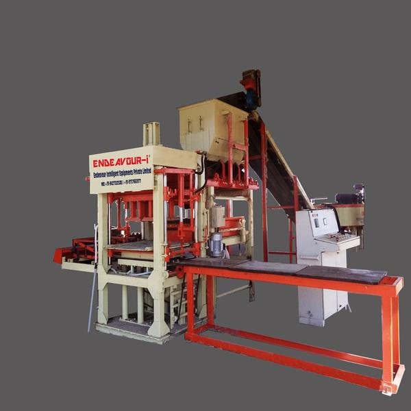 Hydraulic Vibro Compacting Concrete Blocks PlantMulti Product Machine to Produce Fly Ash Bricks, Cement Bricks, Concrete Solid Blocks, Concrete Hollow Blocks, Concrete Paver Blocks, Concrete Paver Blocks with Color Face etc…Model: ENDEAVOUR-iC1800Production Capacity: 8 Bricks per Stroke / 1200-1800 Bricks per HourStandard Bricks Size: 230 X 110 X 75 mm (Size Options Available)Vibration: Oil Filled Box Type High Speed Vibration Controlled by VFDPan Mixer Capacity: 600 Kgs per Batch – 1 MixerHydraulic Tank Capacity: 250 LtrsControl Panel: User Friendly PLC Based Control Panel with Touch Screen DisplayPallet Size: 570 X 570 X 19 mmConnected Power: 30.50 HP / 22.88 KW / 3 Phase / 440 Volts / 50 HtzDetails & Specifications are subjected to change without Prior Notice.Endeavour Intelligent Equipments Private Limited is Mehsana - Gujarat - INDIA Based Leading Engineering Company Offering Plant & Machinery Like Fly Ash Brick Plant, Fly Ash Brick Machine, Fly Ash Brick Making Machine, Fly Ash Brick Making Plant, Fly Ash Bricks Plant, Fly Ash Bricks, Machine, Fly Ash Bricks Making Machine, Fly Ash Bricks Making Plant, Automatic Fly Ash Brick Plant, Automatic Fly Ash Brick Machine, Automatic Fly Ash Brick Making Machine, Automatic Fly Ash Brick Making Plant, Automatic Fly Ash Bricks Plant, Automatic Fly Ash Bricks Machine, Automatic Fly Ash Bricks Making Machine, Automatic Fly Ash Bricks Making Plant, Fully Automatic Fly Ash Brick Plant, Fully Automatic Fly Ash Brick Machine, Fully Automatic Fly Ash Brick Making Plant, Fully Automatic Fly Ash Bricks Plant, Fully Automatic Fly Ash Bricks Machine, Fully Automatic Fly Ash Bricks Making Machine, Fully Automatic Fly Ash Bricks Making Plant, Concrete Block Plant, Concrete Block Machine, Concrete Blocks Plant, Concrete Blocks Machine, Automatic Concrete Block Plant, Automatic Concrete Block Machine, Automatic Concrete Blocks Plant, Automatic Concrete Blocks Machine, Automatic Concrete Block Making Plant, Automatic Concrete Block Making Machine, Automatic Concrete Blocks Making Plant, Automatic Concrete Blocks Making Machine, Fully Automatic Concrete Block Plant, Fully Automatic Concrete Block Machine, Fully Automatic Concrete Blocks Plant, Fully Automatic Concrete Blocks Machine, Fully Automatic Concrete Block Making Plant, Fully Automatic Concrete Block Making Machine, Fully Automatic Concrete Blocks Making Plant, Fully Automatic Concrete Blocks Making Machine, Concrete Hollow Block Making Plant, Concrete Solid Block Making Plant, Concrete Hollow Block Making Machine, Concrete Solid Block Making Machine, AAC Blocks Plant, Light Weight Concrete Blocks Plant, Autoclaved Aerated Concrete Blocks Plant, Autoclaved Aerated Concrete Blocks Manufacturing Project etc...