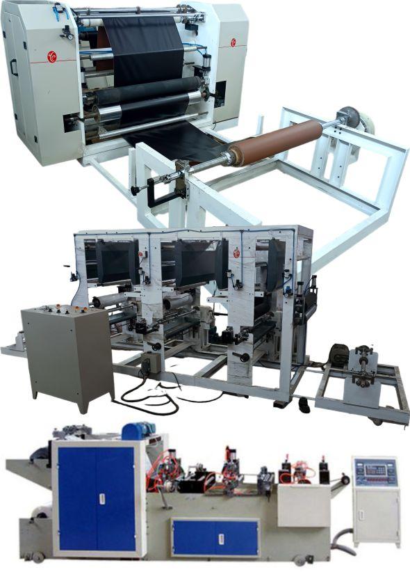 A set of Machines as Slitting, Printing and Pouch Making are required for making Sterilized Reel and Pouch Slitting Machine: 1000mmThis machine is used to convert the Jumbo rolls of the material like paper and plastic to the rolls of the smaller widths of required sizes. Printing Machine: 500mm Gravure , 3 ColourA gravure printing machine is used to print 3 colours. Name of the manufacturer and size of the pouch is printed in one colour and other 2 colours are used to print indicator inks for steam/ ETO. Sterilized Reel Pouch Making Machine. 500mm width max.This machine is specially used for making Medical Pouch, Sterilized Reel, Sterilized Pouch from two-layer material:(1) Medical Grade Paper and Compound Film or(2) Paper and Paper. (Medical bags.)Making it seal through heating mould, collected at the rewinding device after cut by the slitting blade.It is an ideal equipment used for making Sterilization Package, like Reel and Self Adhesive Pouch which has wide application in medical industry.https://youtu.be/qsLtmKPHtUE?si=SJqOEWrJVJCZyuPU