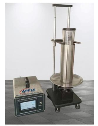 ApplicationGurley Standard Densometer are the industry standard instrument for the porosity and air permeability for materials like paper, board membranes and plastics.They work by measuring the time taken for a set volume of air to pass though the material being tested. The unit of measurement is Gurley Seconds.Technical Parameter:The mass of inner cylinder 567gGraduations of inner cylinder 25ml between 0-100ml50ml between 100-300mlHeight of inner cylinder 254mmExternal diameter of inner cylinder 76.2mmHeight of outer cylinder 254mmInternal diameter of outer cylinder 82.6mmTest Area 28.6mmTiming accuracy ±0.1sDimension 300mm×360mm×750mmWeight 20KgsPower Supply AC 220V, 50Hz, 100WStandard Configuration Machine, Calibration PlateStandards: ISO 5636-5-2013Dimension: 300mm×360mm×750mmPower Supply: AC 220V, 50Hz, 100WWeight : 20Kgs