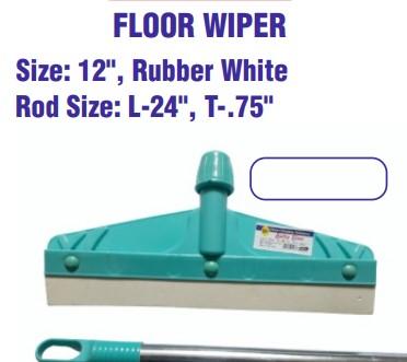 Floor Wipers Size- 12 inch Rubber White Rod Size- L-24 inch , T-75 inch