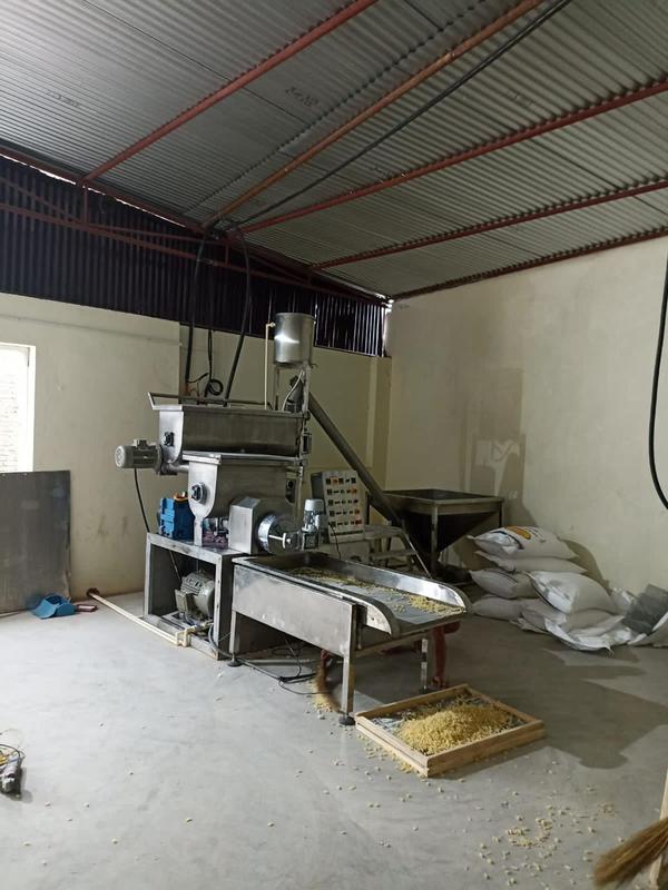 AC Motor : 15 HP.(Make: CG/ABB)Capacity : 200 kg/h.Gear Box : Make: Premium. A C Geared motor : 2 HP for hopper.A C Motor : 2 HP For vacuum pump.A C Geared Motor : 3 HP for Transfer.A C Geared Motor : 0.5 HP for cutter.M O C : Painted Mild Steel.Cooling System : Yes. Water coolingElectric supply : 415 V 50 Hz 4 wireElectric control panel fully automatic.Main motor speed variable.Cutter motor speed variable.Temperature controller automatic.All motor & Gear box Reputed company.With 3 dies (Macaroni, Fusilli Pasta, Vermicelli)