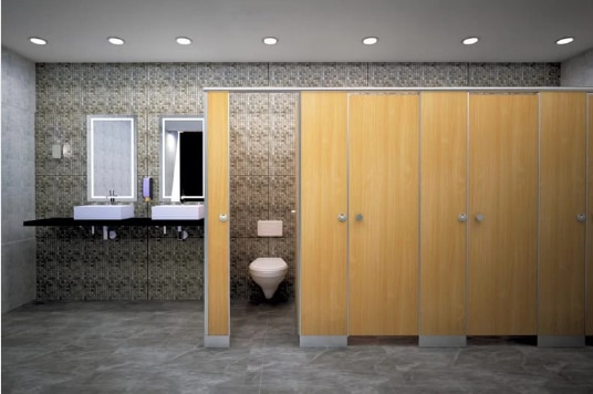 Titanium Shoe Box up Floor Mounted Braced system offers you the opportunity to combine durability with style, Available in a wide range of colours, materials and finishes for both shower and toilet cubicle construction, the Shoe Box series is floor mounted for maximum strength, and features Stailess steel 304 & 3016 head rail and channels for heavy duty wearability, and an optional gapless rebate door for improved privacy. Rest of the hardware's like hinges, locks, door knobs and coat hooks are also produced in stainless steel. Thus, 12 mm or 18mm shoe box up model is the perfect selection for your restroom space designing.Product SpecificationsProduct Type-Toilet Cubicles Partition Board Material-Phenol Resin (HPL) Hardware Material-SS 304/316 grade Sections-Stainless Steel 304 Grade Color-Any Color Application-OtherGlue-Melamine Surface Finishing-Suede, Wood Grain, Matte Feature - Moisture Resistant, Fire-Resistant, Environment FriendlyTrade InformationPayment Terms -Cash Advance (CA) Delivery Time - 10 to 15 DaysShoe Box Auto Gravity Hinges WC Indicator Lock Door Knob Coat HookTop / Head Rail U Channel Door Stopper F Channel