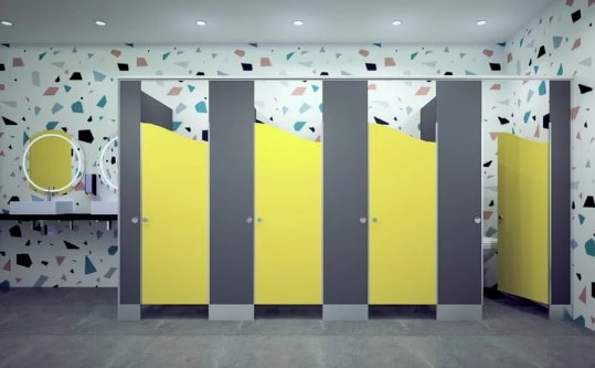 The bright, bold colours of the Junior Toilet Partitions create a warm and fun environment which gives the children a sense of safety and peacefulness. The floor mounted & free standing system offers strength, durability and easy cleaning combined with fresh, clean lines and vibrant colour contrasts.Available in a wide range of colours, materials and finishes for both toilet cubicle construction. Made using stainless steel hardware and accessories like door knob, gravity hinges thumb turn lockset indicators coat hooks, these cubicles are designed for a longer durability. The U-channels, SS-shoe box plate, MS- base plate, rubber noise deafening tape, screws and wall plugs add that extra toughness to these restroom cubicles. After all crafting such perfection is not child's playProduct SpecificationsProduct Type-Toilet Cubicles Partition Board Material-Phenol Resin (HPL) Hardware Material-SS 304/316 grade Sections-Stainless Steel 304 grade Color-Any Color Application-OtherGlue-Melamine Surface Finishing-Suede, Wood Grain, Matte Feature - Moisture Resistant, Fire-Resistant, Environment FriendlyTrade InformationPayment Terms -Cash Advance (CA) Delivery Time - 10 to 15 DaysAdjustable Leg Auto Gravity Hinges WC Indicator lock Door knob Coat HookTop rail U Channel Door Stopper F Channel Shoe BoxIn NylonAdjustable Leg Auto Gravity Hinges WC Indicator lock Door knob Coat HookTop rail U Channel Door Stopper F Channel