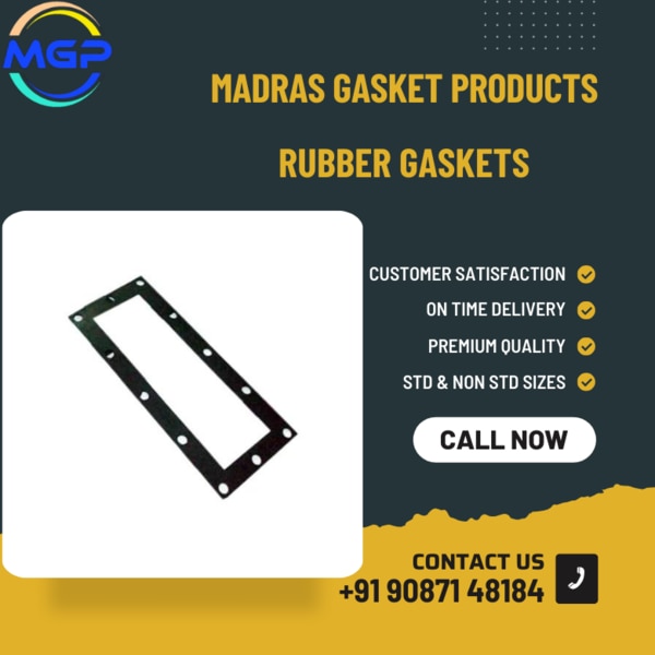 Madras Gasket Products is proud to offer a comprehensive range of rubber gaskets, meticulously engineered to deliver reliable sealing performance across a diverse array of industrial applications.Why Choose Rubber Gaskets?Rubber gaskets are prized for their flexibility, resilience, and adaptability to various sealing environments. Here's why they are the preferred choice for many industries:Flexibility: Rubber gaskets can conform to irregular surfaces, ensuring a tight seal even on imperfect flange surfaces, preventing leaks and minimizing downtime.Resilience: Rubber gaskets exhibit excellent resilience and elasticity, maintaining their sealing integrity over a wide range of temperatures and operating conditions.Chemical Resistance: Depending on the type of rubber used, rubber gaskets can offer exceptional resistance to various chemicals, oils, solvents, and gases, making them suitable for diverse applications.Cost-Effectiveness: Rubber gaskets provide cost-effective sealing solutions without compromising on performance, making them a preferred choice for industries seeking reliable yet economical sealing solutions.